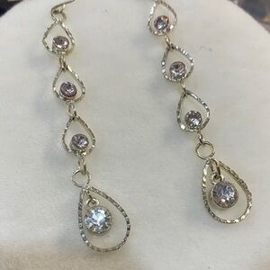 Elegant Drop Dangle Rhinestone Pierced Earrings